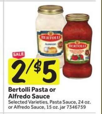Bertolli Pasta or Alfredo Sauce