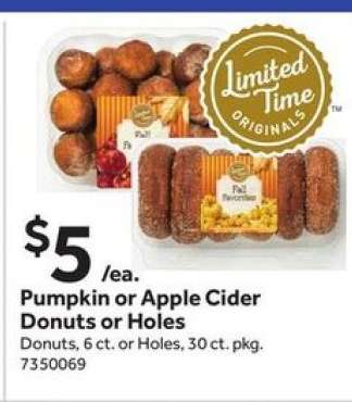 Pumpkin or Apple Cider Donuts or Holes