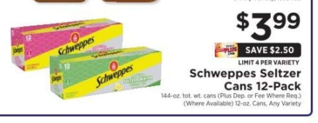 Schweppes Seltzer Cans 12-Pack