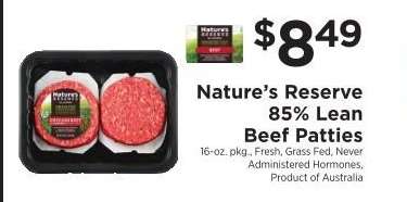 Nature’s Reserve 85% Lean Beef Patties