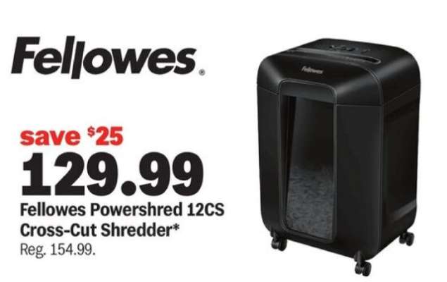 Fellowes Powershred 12CS Cross-Cut Shredder