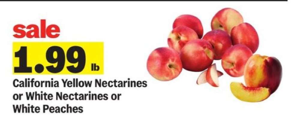 California Yellow Nectarines or White Nectarines or White Peaches