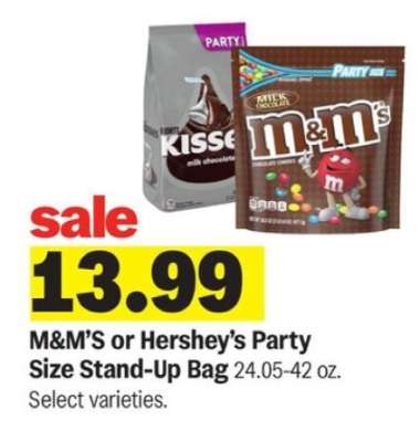 M&M'S or Hershey's Party Size Stand-Up Bag
