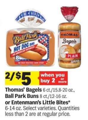 Thomas’ Bagels, Ball Park Buns, Entenmann’s Little Bites
