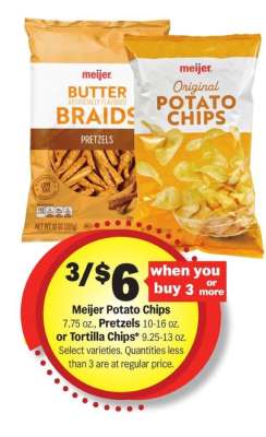 Meijer Potato Chips, Pretzels, or Tortilla Chips