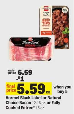 Hormel Black Label or Natural Choice Bacon or Fully Cooked Entree