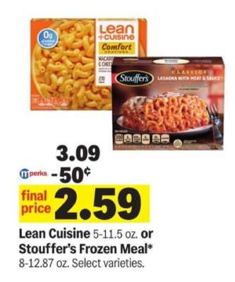 Lean Cuisine or Stouffer’s Frozen Meal