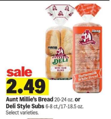 Aunt Millie's Bread or Deli Style Subs