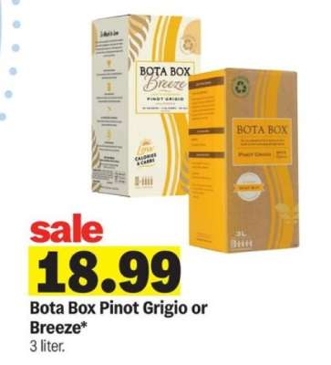 Bota Box Pinot Grigio or Breeze