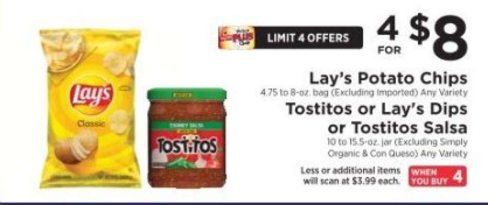 Lay's Potato Chips & Tostitos or Lay's Dips or Tostitos Salsa