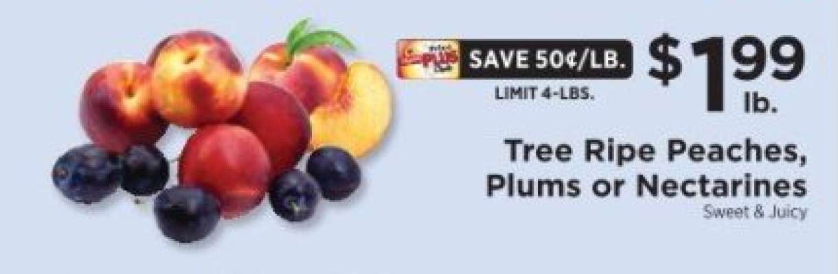 Tree Ripe Peaches, Plums or Nectarines