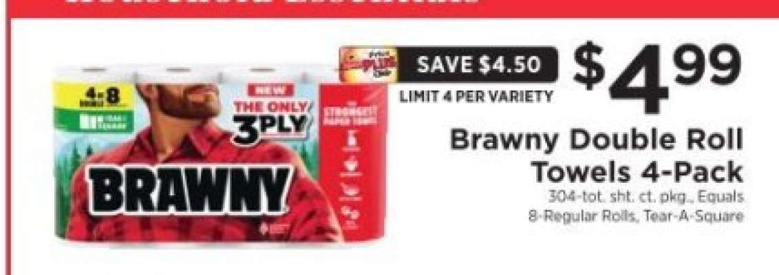 Brawny Double Roll Towels 4-Pack