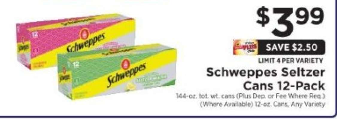 Schweppes Seltzer Cans 12-Pack