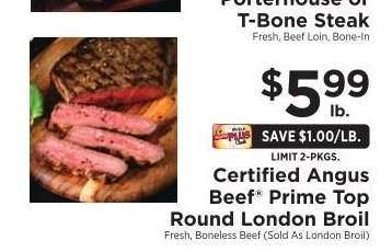 Certified Angus Beef Prime Top Round London Broil