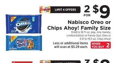 Nabisco Oreo or Chips Ahoy! Family Size