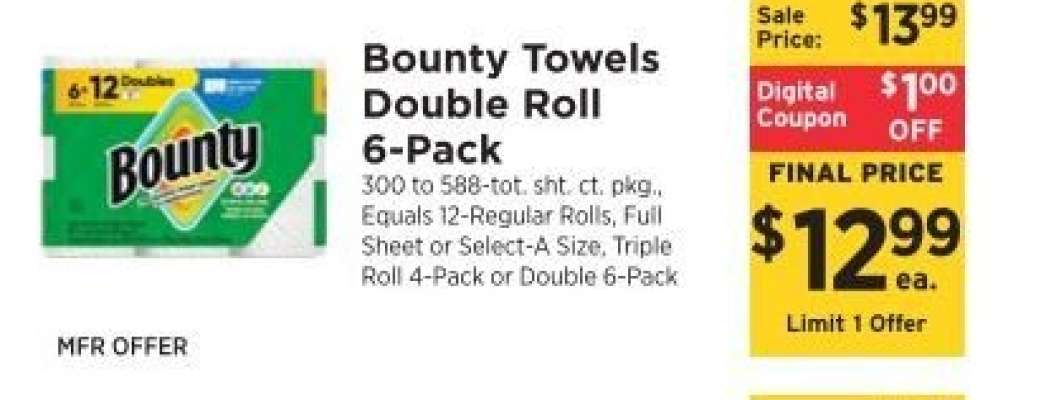 Bounty Towels Double Roll 6-Pack