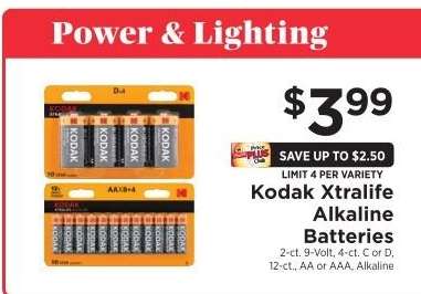 Kodak Xtralife Alkaline Batteries