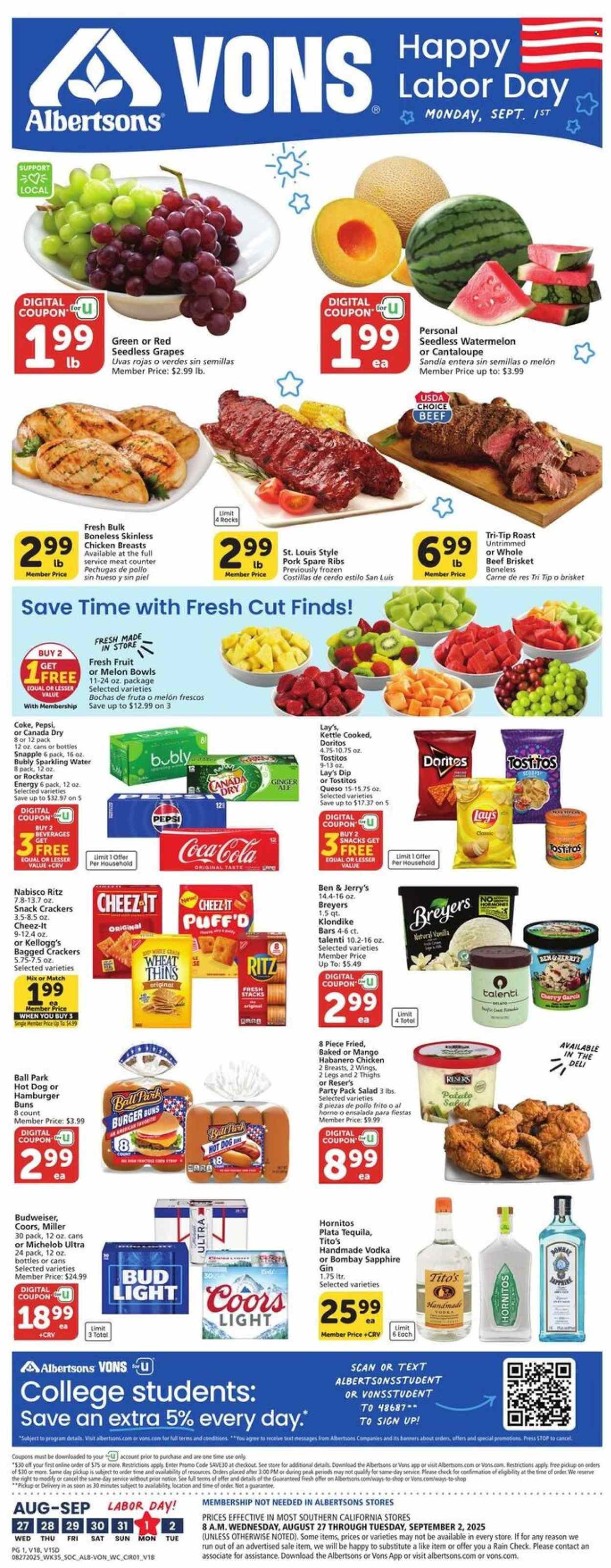 Albertsons ad - 08/27/2025 - 09/02/2025. Page 1