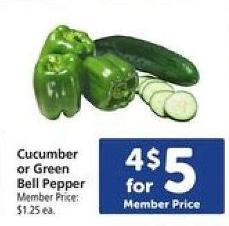 Cucumber or Green Bell Pepper