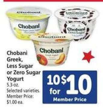 Chobani Greek, Less Sugar or Zero Sugar Yogurt