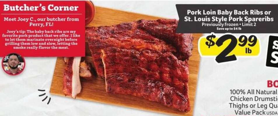 Pork Loin Baby Back Ribs or St. Louis Style Pork Spareribs
