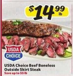 USDA Choice Beef Boneless Outside Skirt Steak
