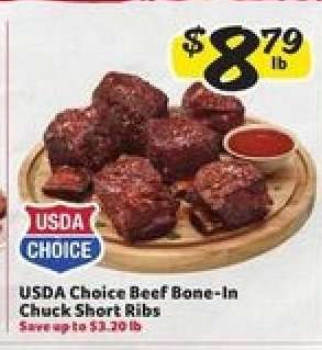 USDA Choice Beef Bone-In Chuck Short Ribs