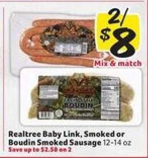 Realtree Baby Link, Smoked or Boudin Smoked Sausage