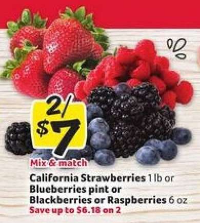 California Strawberries, Blueberries, Blackberries, Raspberries
