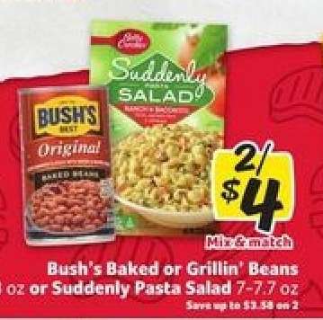 Bush's Baked or Grillin' Beans or Suddenly Pasta Salad