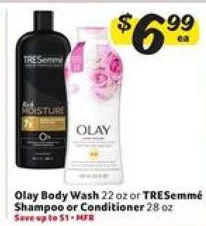 Olay Body Wash or TRESemmé Shampoo or Conditioner