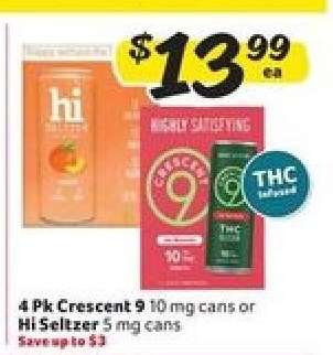 4 Pk Crescent 9 or Hi Seltzer