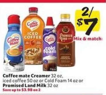 Coffee mate Creamer, Iced Coffee, Cold Foam, Promised Land Milk