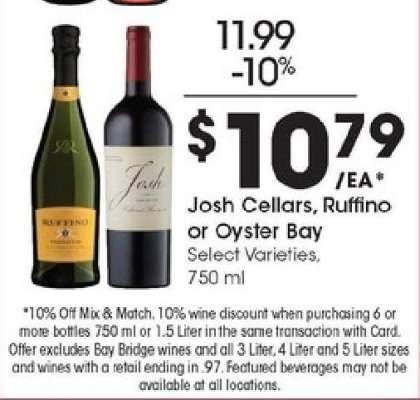 Josh Cellars, Ruffino or Oyster Bay