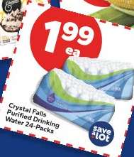 Crystal Falls Purified Drinking Water 24-Packs