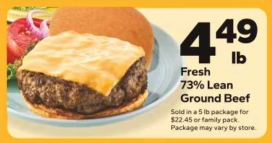 Fresh 73% Lean Ground Beef