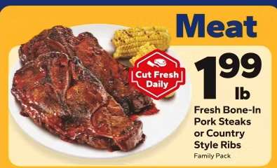 Fresh Bone-In Pork Steaks or Country Style Ribs