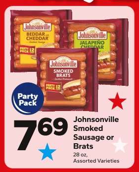 Johnsonville Smoked Sausage or Brats
