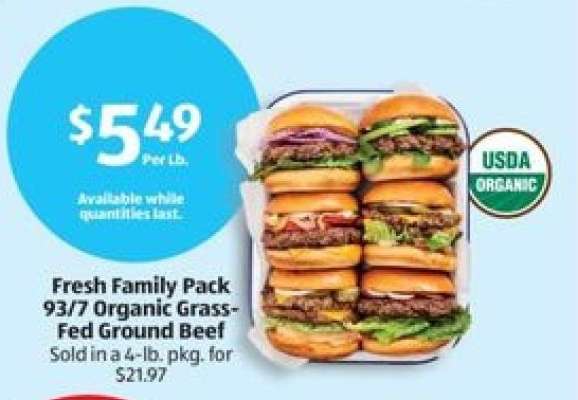 Fresh Family Pack 93/7 Organic Grass-Fed Ground Beef