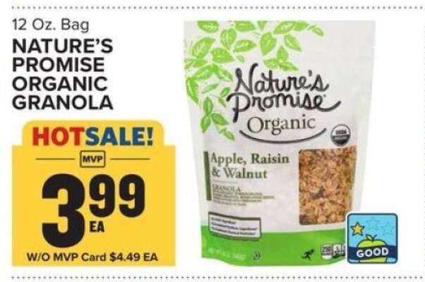 NATURE'S PROMISE ORGANIC GRANOLA
