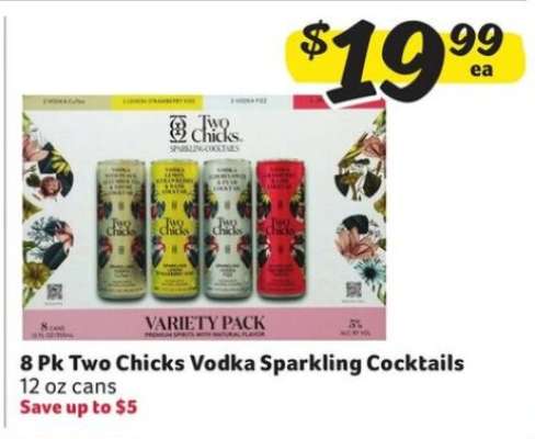 8 Pk Two Chicks Vodka Sparkling Cocktails