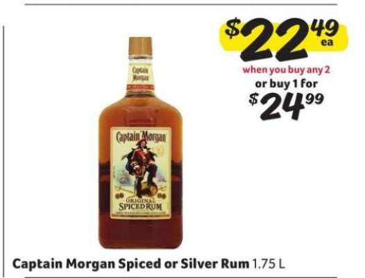 Captain Morgan Spiced Or Silver Rum