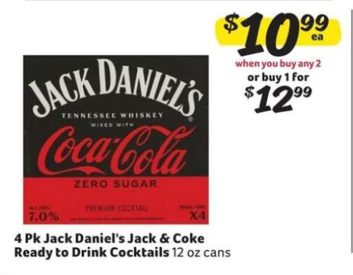 4 Pk Jack Daniel's Jack & Coke Ready to Drink Cocktails