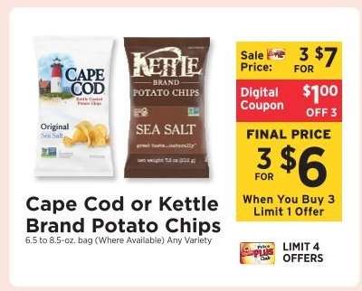 Cape Cod or Kettle Brand Potato Chips