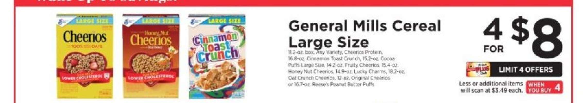 General Mills Cereal Large Size