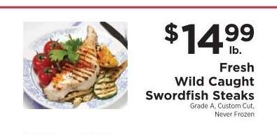 FRESH WILD CAUGHT SWORDFISH STEAKS