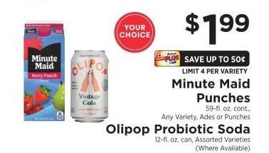 Minute Maid Punches or Olipop Probiotic Soda