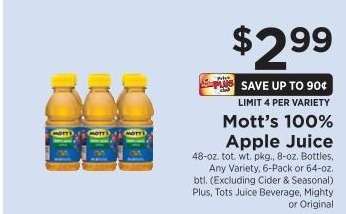 Mott's 100% Apple Juice