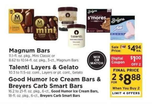 Good Humor Ice Cream Bars & Breyers Carb Smart Bars