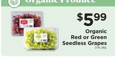 Organic Red or Green Seedless Grapes